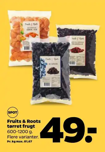 Netto Fruits & roots tørret frugt tilbud