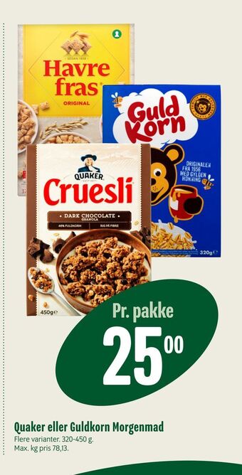 Quaker eller guldkorn morgenmad