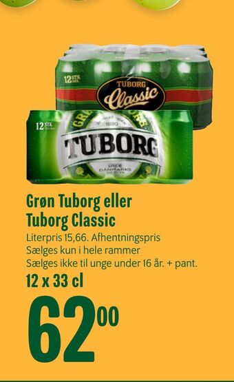 Min Købmand Grøn tuborg eller tuborg classic tilbud
