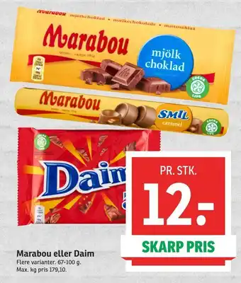 SPAR Marabou eller daim tilbud