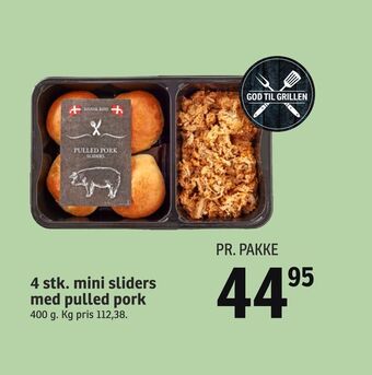 SPAR 4 stk. mini sliders med pulled pork tilbud