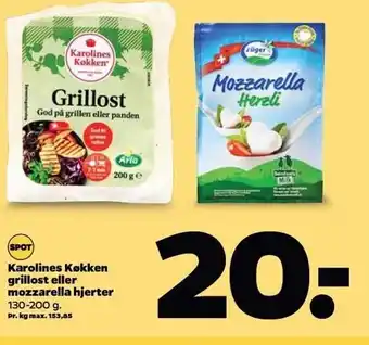 Netto Karolines køkken grillost el. mozzarella hjerter tilbud