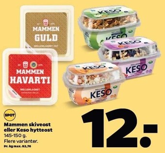 Netto Mammen skiveost el. keso hytteost tilbud