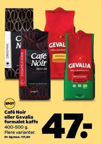 Netto Cafe noir el. gevalia formalet kaffe tilbud