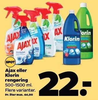 Netto Ajax el. klorin rengøring tilbud