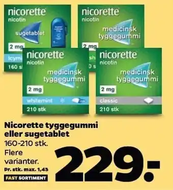 Nicorette tyggegummi el. sugetablet