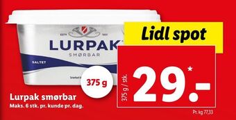 Lidl Lurpak smørbar tilbud