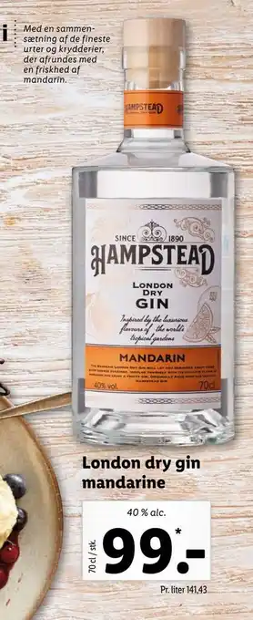 Lidl London dry gin mandarine tilbud