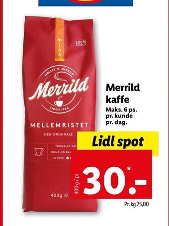 Lidl Merrild kaffe tilbud