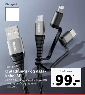 Opladnings- og data kabel 3i1