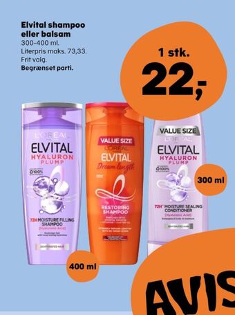 Kvickly Elvital shampoo tilbud