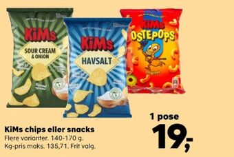 Kvickly Kims chips tilbud
