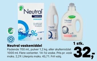 Kvickly Neutral vaskemiddel-flydende tilbud