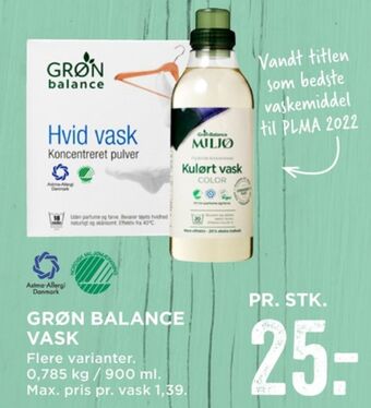 Grøn balance vaskepulver