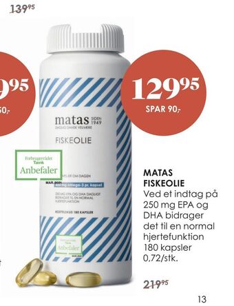 Matas Matas fiskeolie tilbud