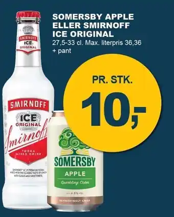 Sommersby æble el. smirnoff ice