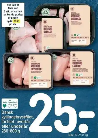 REMA 1000 Kyllingsbrystfilet, lårfilet, overlår el. underlår tilbud