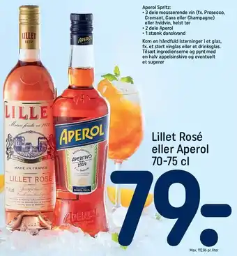 REMA 1000 Lillet rosé el. aperol tilbud