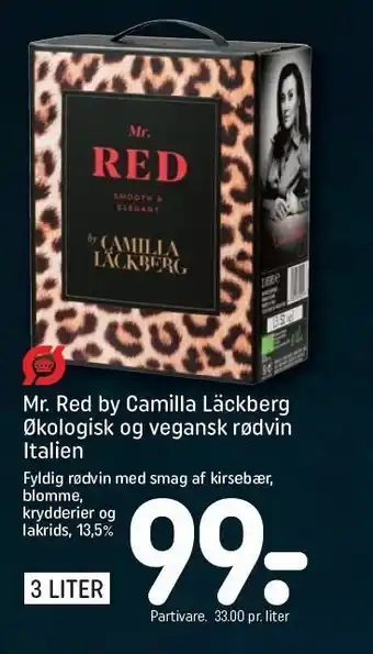 REMA 1000 Mr. red by camilla läckberg øko og vegansk rødvin tilbud
