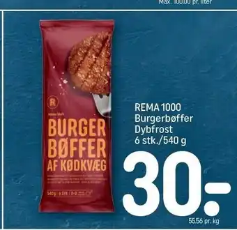 REMA 1000 Rema1000 burgerbøffer dybfrost tilbud