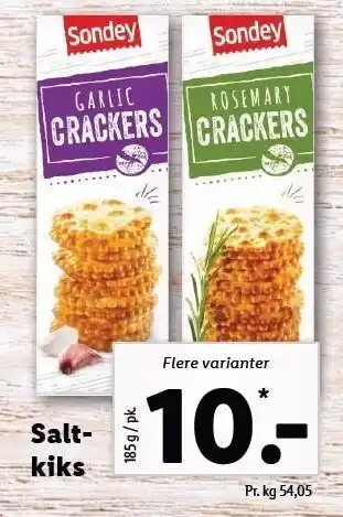 Lidl Salt kiks - flere varianter tilbud