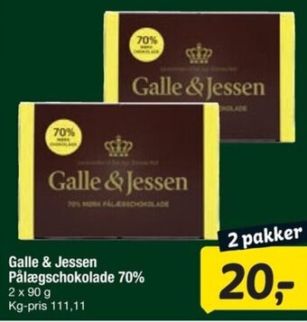 Fakta Tyskland Galle & Jessen Pålægschokolade 70% tilbud