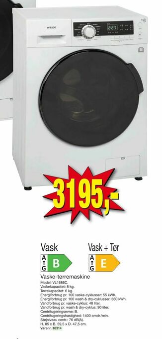 Harald Nyborg Vaske-tørremaskine tilbud