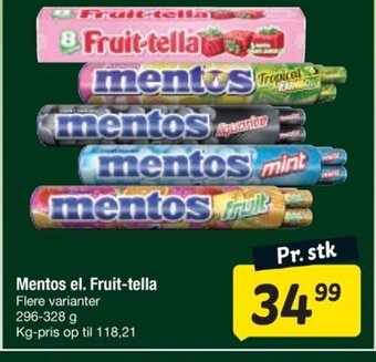 Fakta Tyskland Mentos el. fruit -tella tilbud