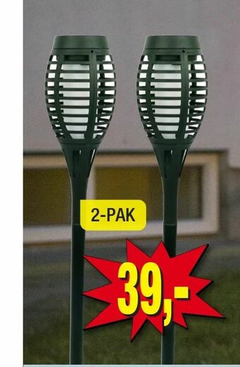 Fakkel solcellelampe