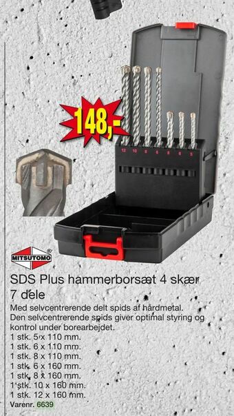 Harald Nyborg SDS Plus hammerborsæt 4 skær 7 dele tilbud