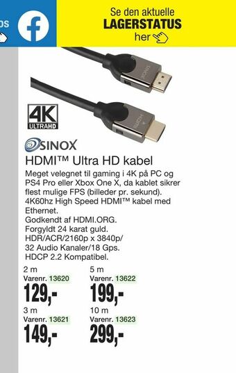 Harald Nyborg HDMI™ Ultra HD kabel tilbud