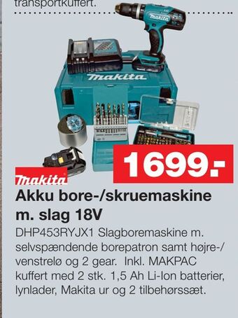 Bauhaus Akku bore-/skruemaskine m. slag 18v tilbud