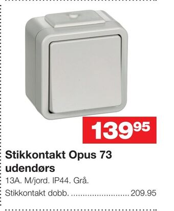 Bauhaus Stikkontakt opus 73 udendørs tilbud