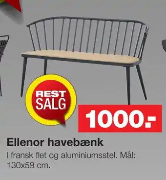 Bauhaus Ellenor havebænk tilbud