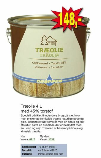 Harald Nyborg Træolie 4 L med 45% tørstof tilbud