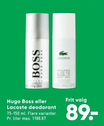 Bilka Hugo Boss eller Lacoste deodorant tilbud