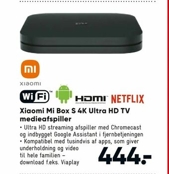 Bilka Xiaomi Mi Box S 4K Ultra HD TV medieafspiller tilbud