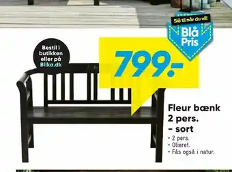 Bilka Fleur bænk 2 pers. - sort tilbud