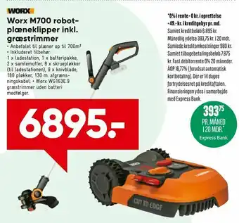Bilka Worx M700 robotplæne klipper inkl. græs trimmer tilbud