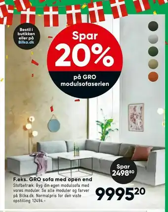 GRO sofa med open end