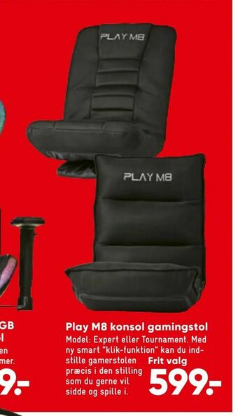 Bilka Play M8 konsol gamingstol tilbud
