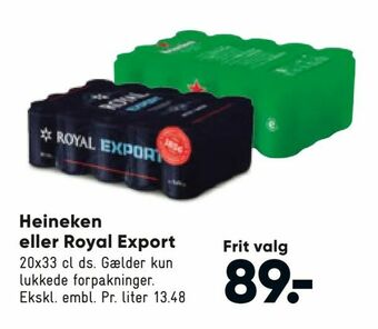 Bilka Heineken eller Royal Export tilbud