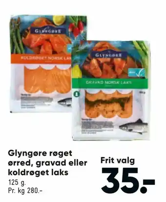 Bilka Glyngøre røget ørred, gravad eller koldrøget laks tilbud