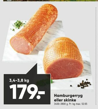 Bilka Hamburgerryg eller skinke tilbud