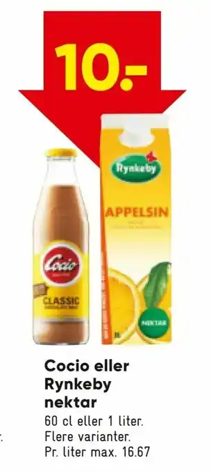 Bilka Cocio eller Rynkeby nektar tilbud