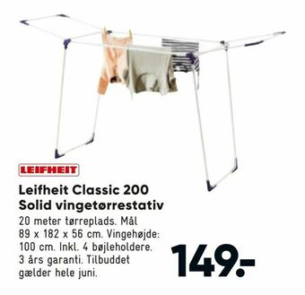 Bilka Leifheit Classic 200 Solid vingetørrestativ tilbud