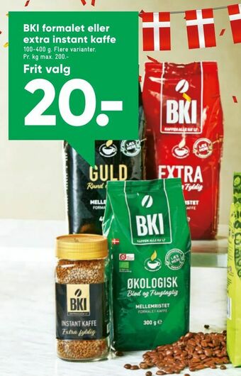 Bilka BKI formalet eller extra instant kaffe tilbud