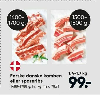 Bilka Ferske danske kamben eller spareribs tilbud