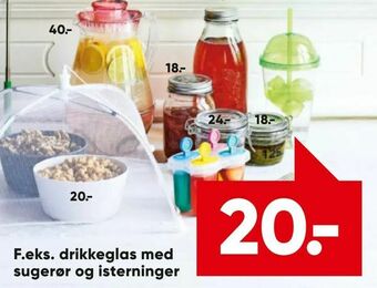 Bilka Drikkeglas med sugerør og isterninger tilbud