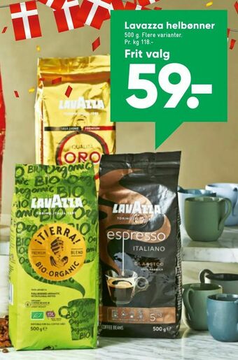 Bilka Lavazza helbønner tilbud